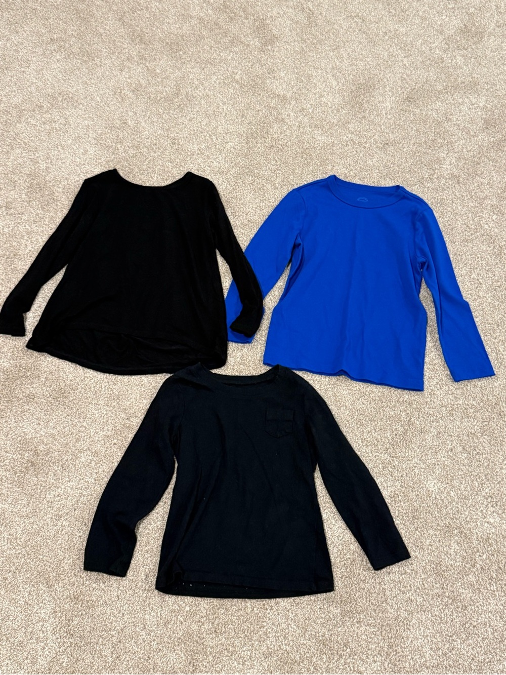 Kids Long Sleeve Tops - Blue and Black